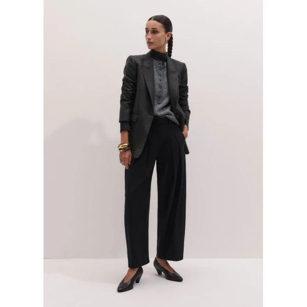 ME+EM Exaggerated Taper Trouser in Black