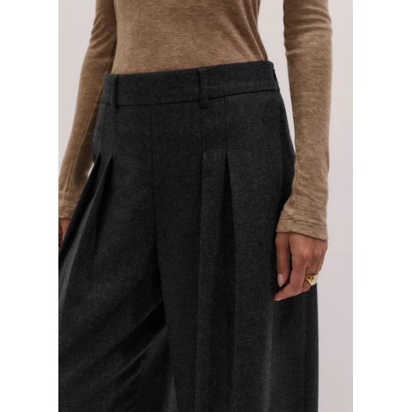 ME+EM Exaggerated Taper Trouser in Charcoal Mélange
