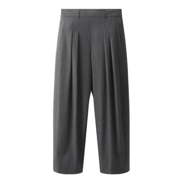 ME+EM Exaggerated Taper Trouser in Charcoal Mélange