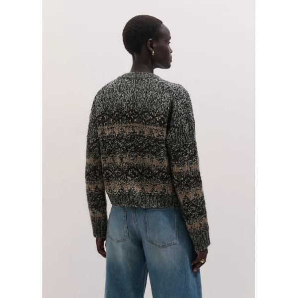 ME+EM Fair Isle Relaxed Cardigan in Neutral Multi, view 6 | Cardigan | Coveti