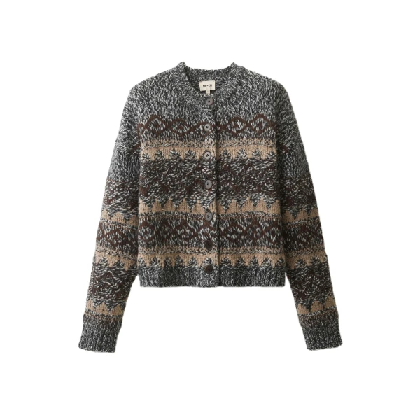 ME+EM Fair Isle Relaxed Cardigan in Neutral Multi
