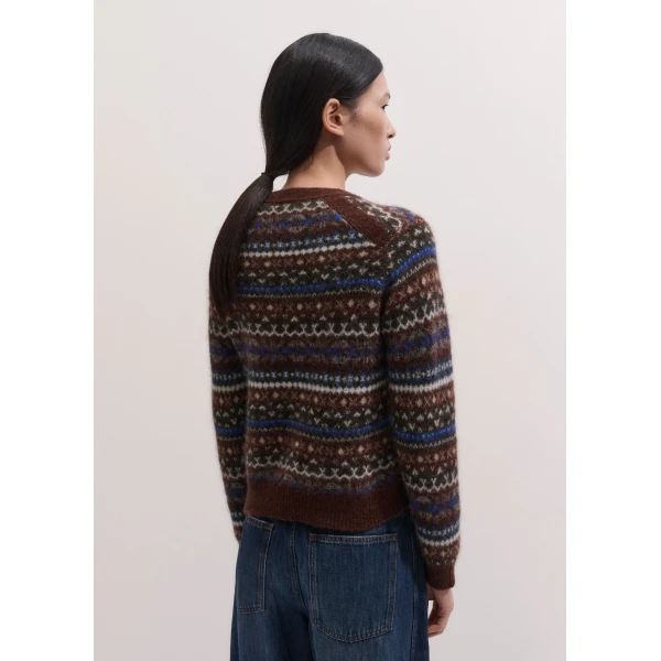 ME+EM Fair Isle Relaxed Jumper in Pecan Brown Multi