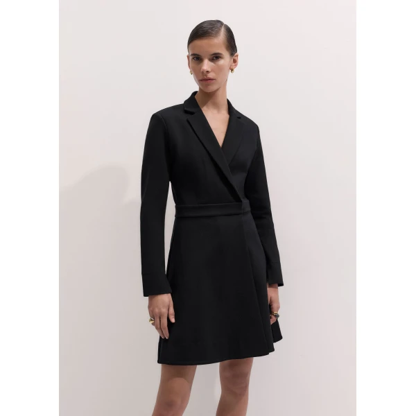 ME+EM Fit + Flare Blazer Dress in Black