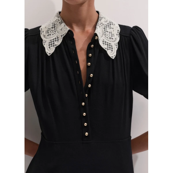 ME+EM Fit + Flare Maxi Dress in Black
