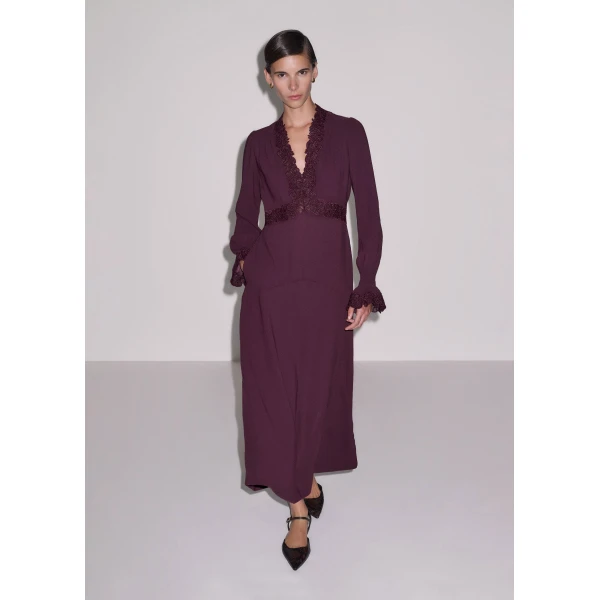 ME+EM Fit + Flare Maxi Dress in Merlot