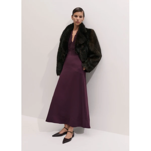 ME+EM Fit + Flare Maxi Dress in Merlot