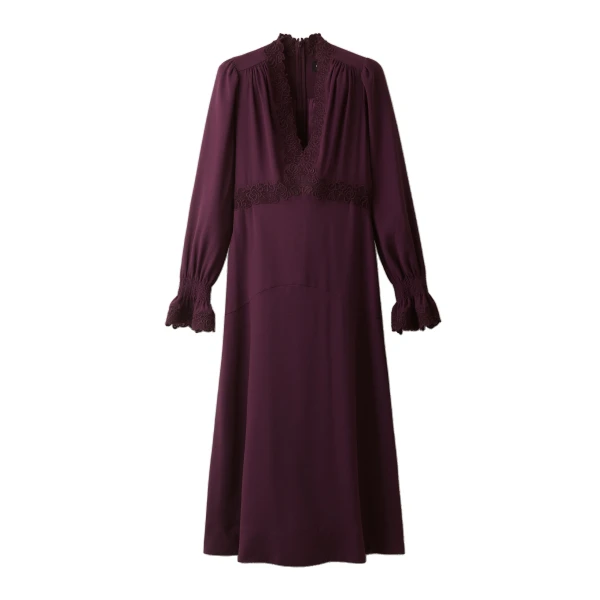 ME+EM Fit + Flare Maxi Dress in Merlot
