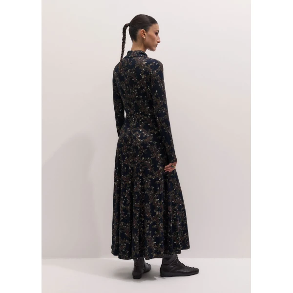 ME+EM Fit + Flare Maxi Dress in Navy Multi