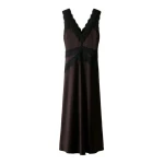 ME+EM Fit + Flare Maxi Slip Dress in Dark Chocolate Brown | Maxi Dresses | Coveti