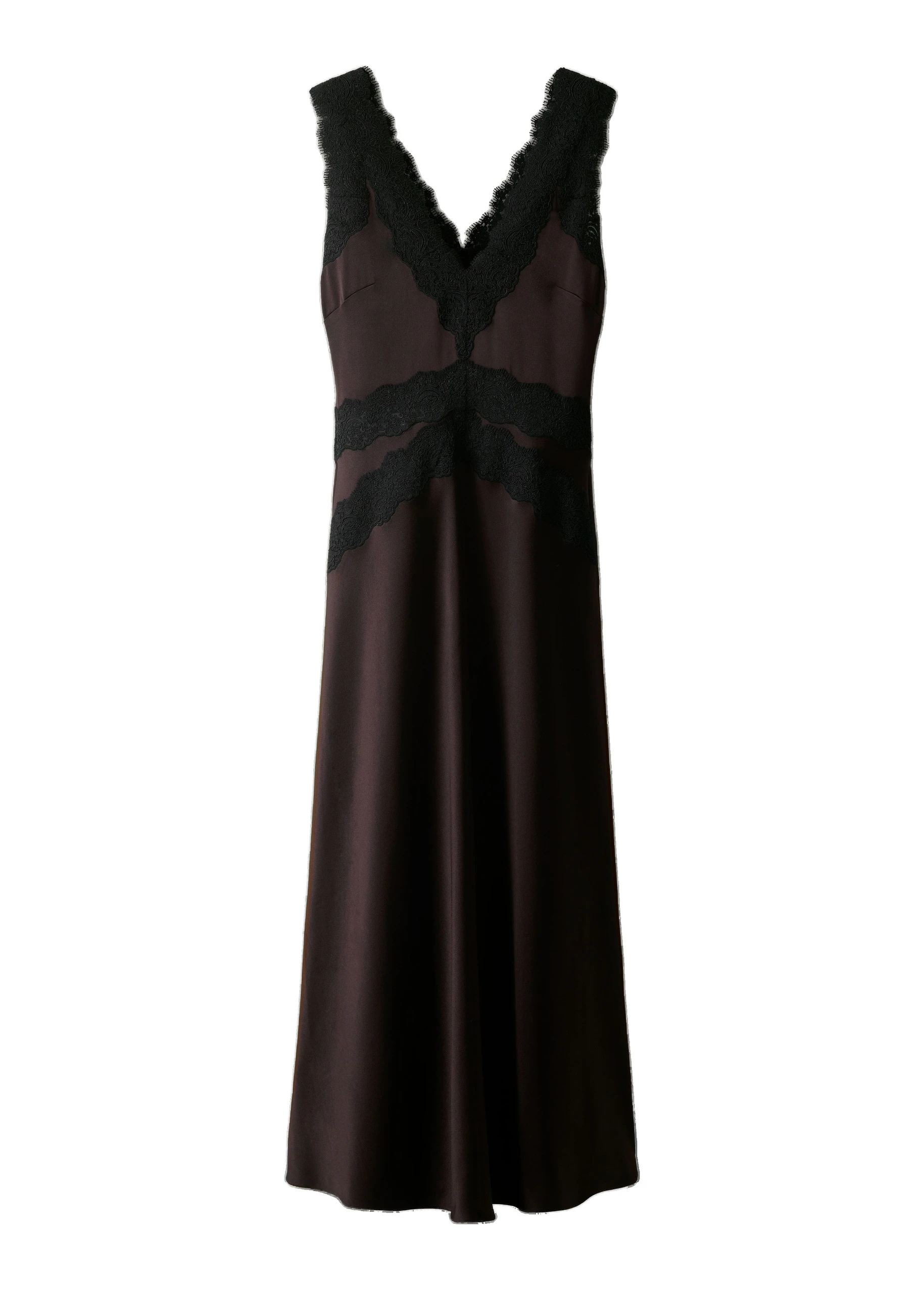 ME+EM Fit + Flare Maxi Slip Dress in Dark Chocolate Brown ME+EM Fit + Flare Maxi Slip Dress in Dark Chocolate Brown | Maxi Dresses | Coveti