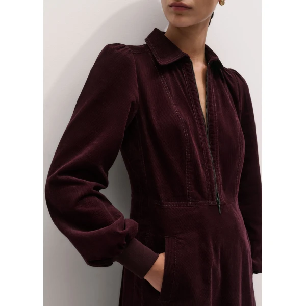 ME+EM Fit + Flare Midi Dress in Merlot