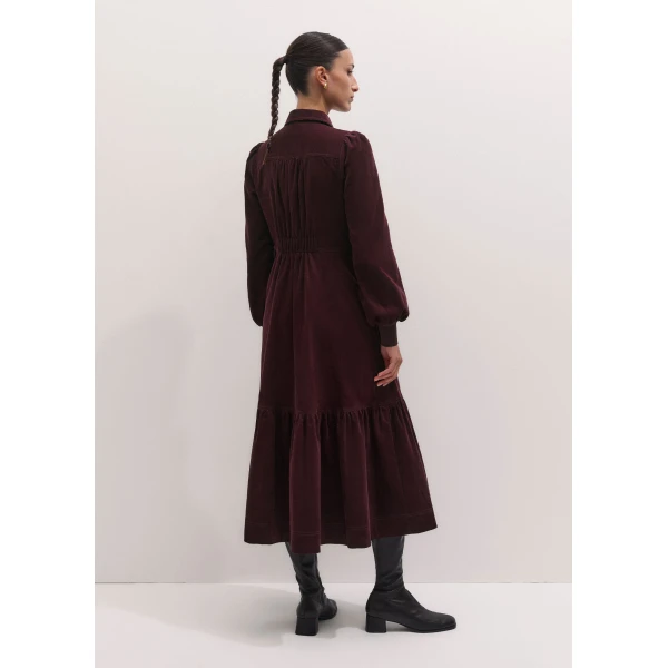 ME+EM Fit + Flare Midi Dress in Merlot