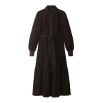 ME+EM Fit + Flare Midi Dress in Warm Chocolate