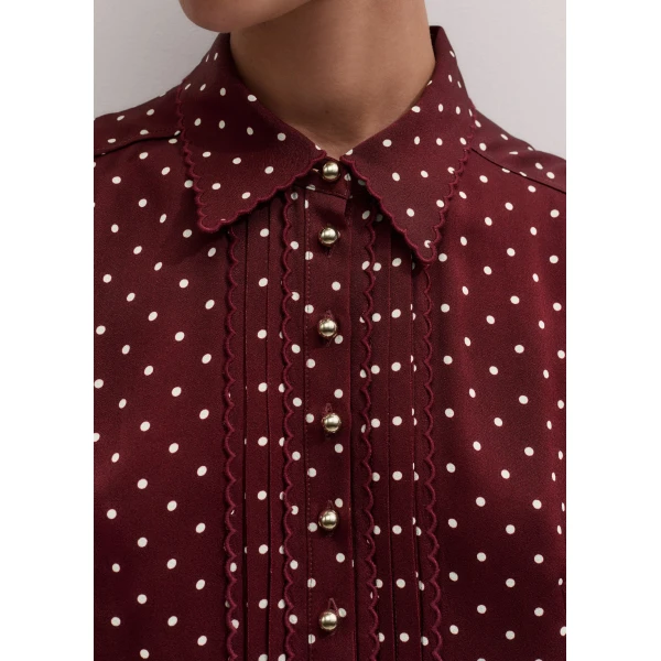 ME+EM Fit + Flare Midi Dress in Wine Red/Cream