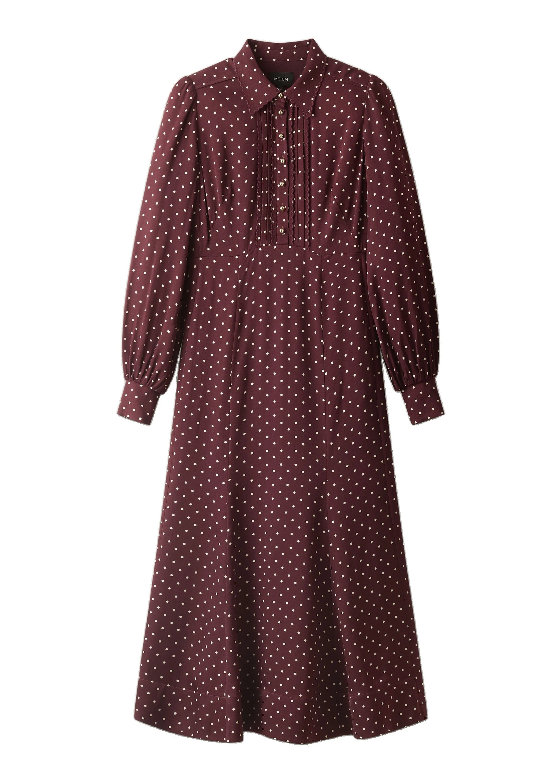 ME+EM Fit + Flare Midi Dress in Wine Red/Cream | Dresses | Coveti ME+EM Fit + Flare Midi Dress in Wine Red/Cream