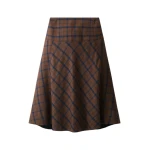 ME+EM Fit + Flare Midi Skirt in Warm Chocolate Multi | Midi Skirts | Coveti