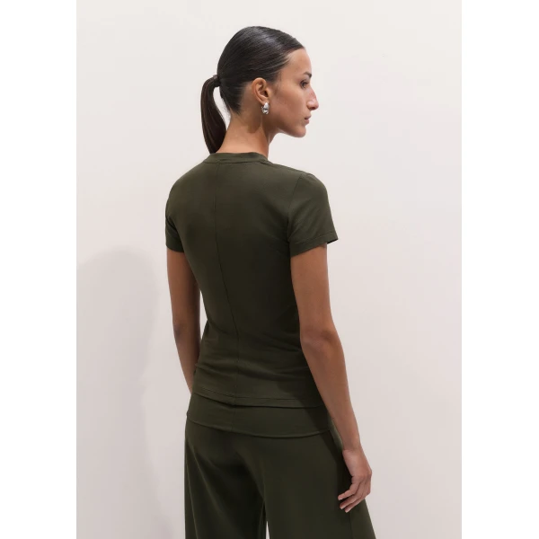 ME+EM Fitted Tee in Rich Olive Green