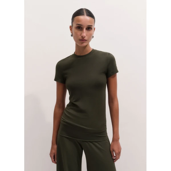 ME+EM Fitted Tee in Rich Olive Green