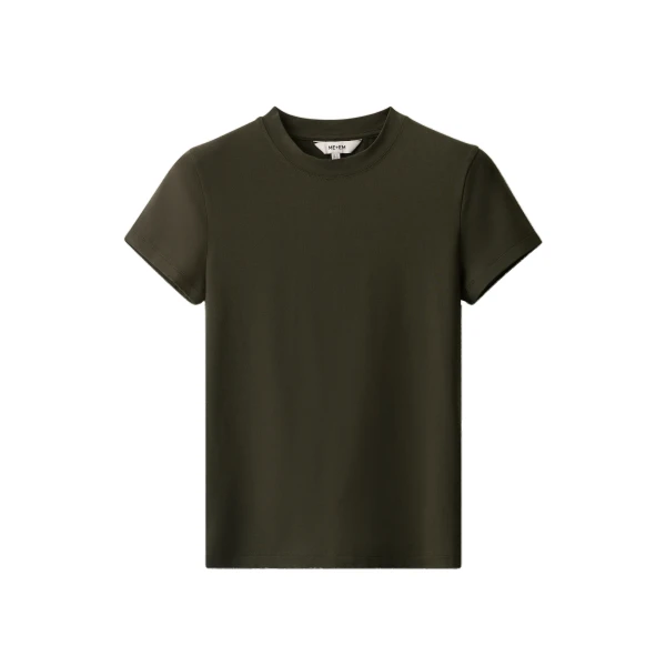 ME+EM Fitted Tee in Rich Olive Green