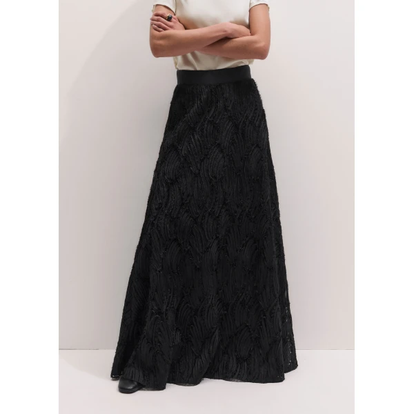ME+EM Full-Length Skirt in Black, view 2 | Maxi Skirts | Coveti