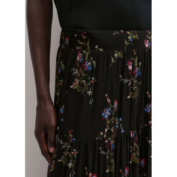 ME+EM Full-Length Skirt in Black Multi