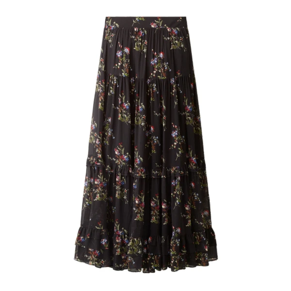 ME+EM Full-Length Skirt in Black Multi
