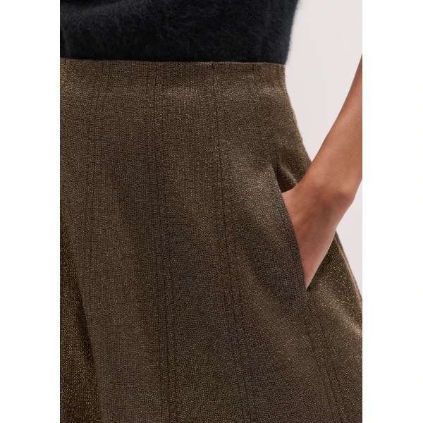 ME+EM Full-Length Skirt in Gold/Brown, view 3 | Maxi Skirts | Coveti