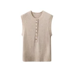 ME+EM Henley Knit Vest in Oatmeal Mélange