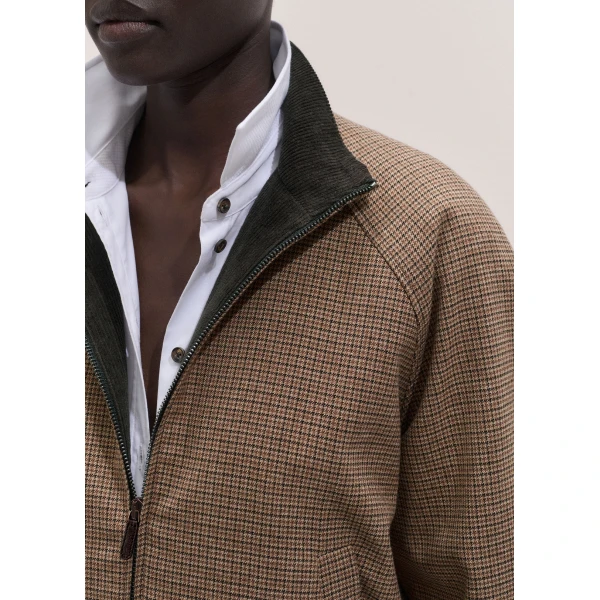ME+EM Heritage Bomber Jacket in Pecan Brown Multi