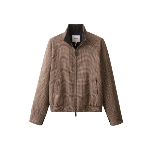 ME+EM Heritage Bomber Jacket in Pecan Brown Multi