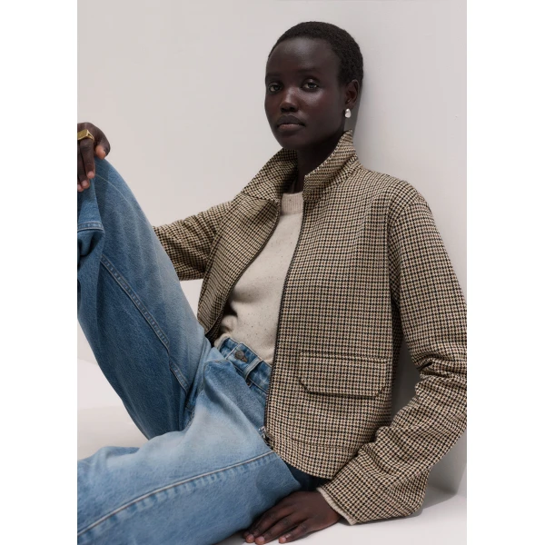 ME+EM Heritage Double Zip Jacket in Brown Multi