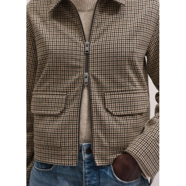 ME+EM Heritage Double Zip Jacket in Brown Multi