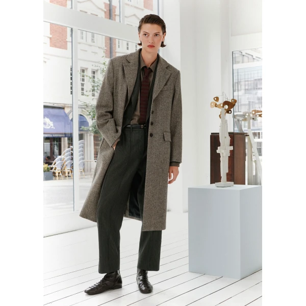 ME+EM Heritage Oversized Coat in Grey Mélange, view 2 | Coats | Coveti
