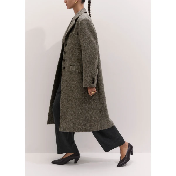 ME+EM Heritage Oversized Coat in Grey Mélange, view 4 | Coats | Coveti