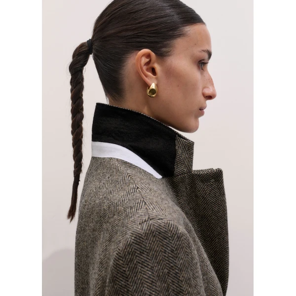 ME+EM Heritage Oversized Coat in Grey Mélange, view 5 | Coats | Coveti