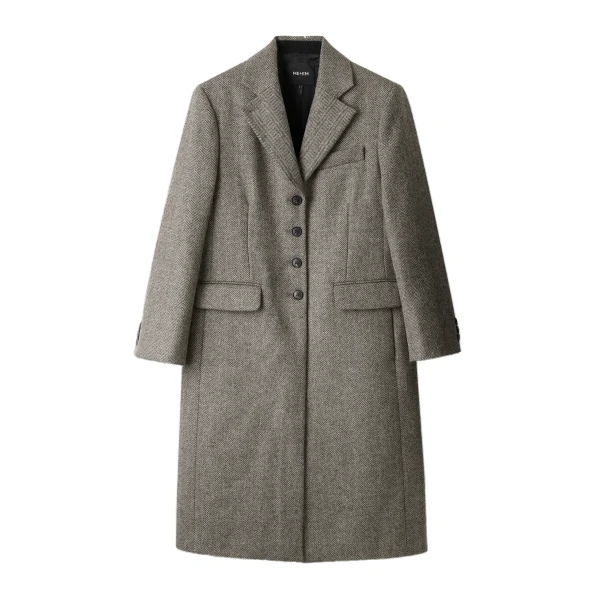 ME+EM Heritage Oversized Coat in Grey Mélange