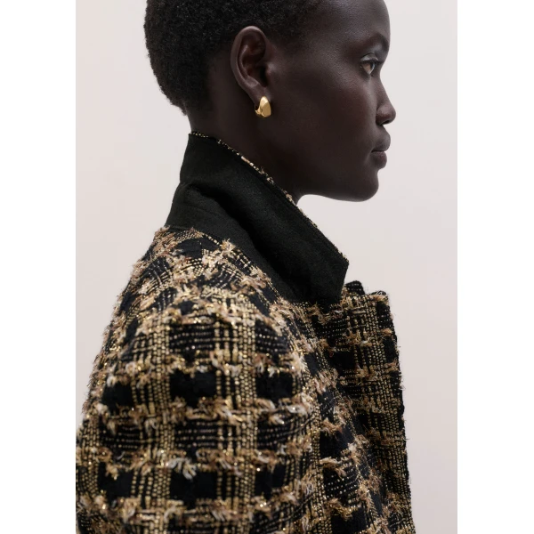 ME+EM Heritage Short Jacket in Black Multi, view 4 | Jackets | Coveti