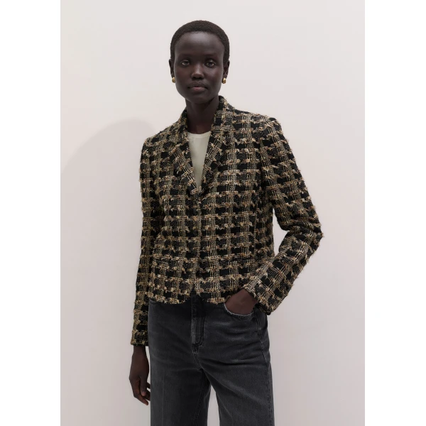ME+EM Heritage Short Jacket in Black Multi, view 5 | Jackets | Coveti