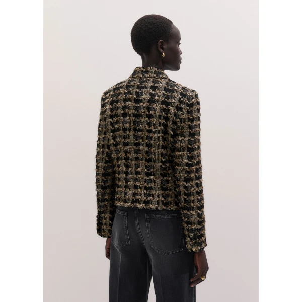 ME+EM Heritage Short Jacket in Black Multi, view 6 | Jackets | Coveti