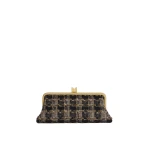 ME+EM Heritage Top Frame Clutch in Black/Gold | Clutch Bags | Coveti