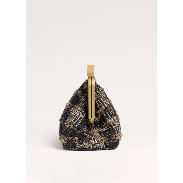 ME+EM Heritage Top Frame Clutch in Black/Gold, view 5 | Clutch Bags | Coveti