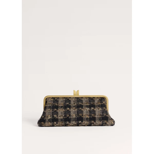 ME+EM Heritage Top Frame Clutch in Black/Gold, view 6 | Clutch Bags | Coveti