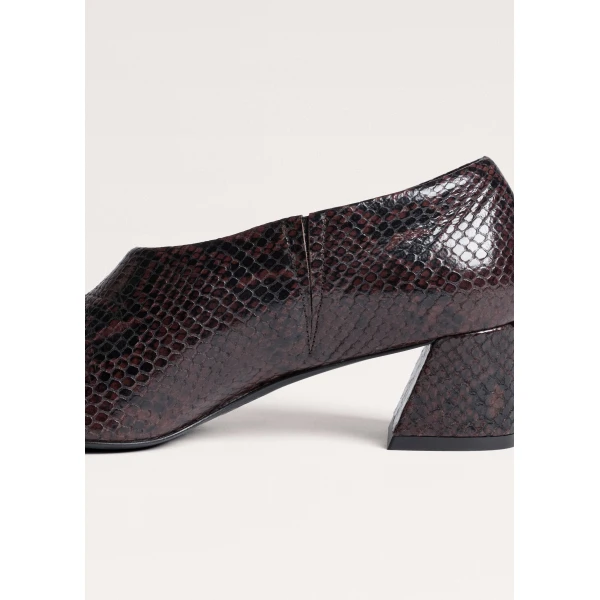 ME+EM High Front Block Heel in Chocolate/Black