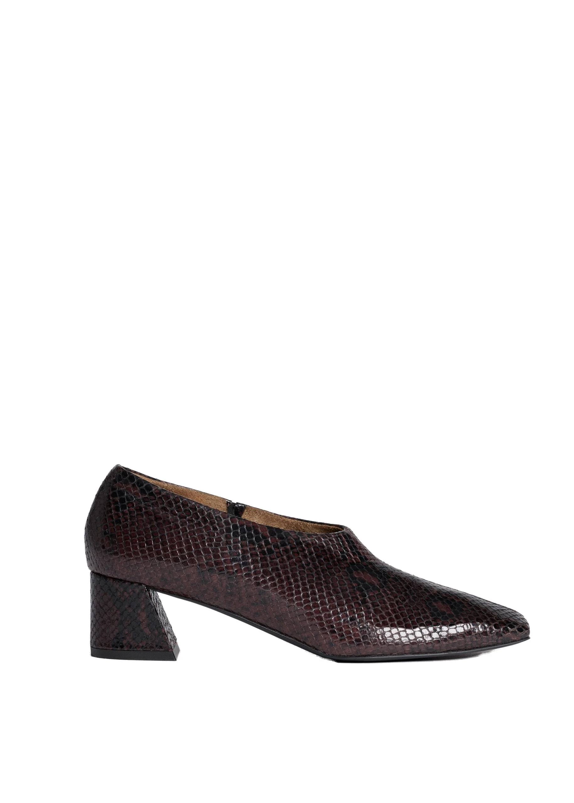 ME+EM High Front Block Heel in Chocolate/Black | Shoes | Coveti ME+EM High Front Block Heel in Chocolate/Black