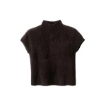 ME+EM High Neck Baby Tee in Dark Chocolate Brown | Sweaters | Coveti