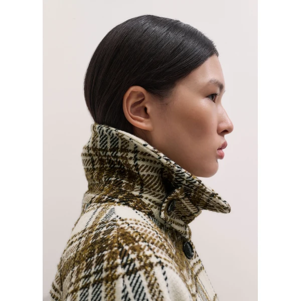 ME+EM High Neck Cocoon Coat in Bronzed Olive