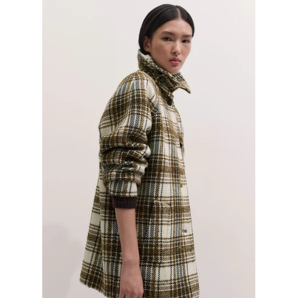ME+EM High Neck Cocoon Coat in Bronzed Olive