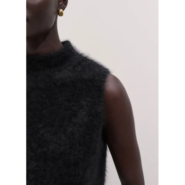 ME+EM High Neck Knit Vest in Black, view 4 | Sweaters | Coveti