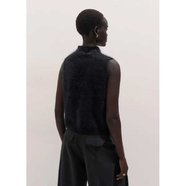 ME+EM High Neck Knit Vest in Black, view 5 | Sweaters | Coveti