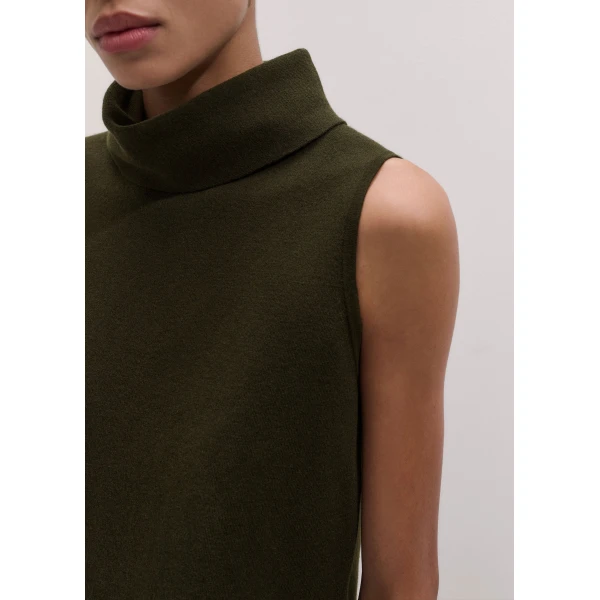 ME+EM High Neck Knit Vest in Rich Olive Green